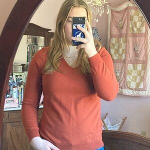 Women's V-Neck Sweater - Orange